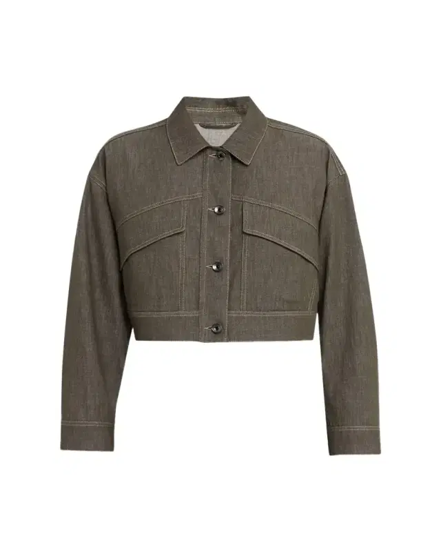 Brunello Cucinelli Denim Cropped Jacket