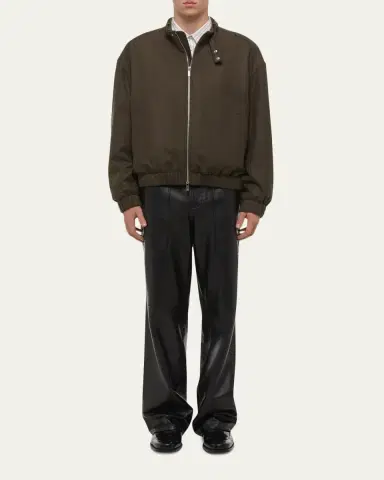 Helmut Lang Men's Belted Wool-Blend Bomber Jacket | Thumbnail 2