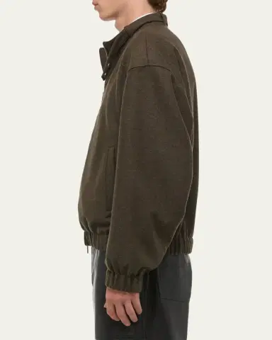 Helmut Lang Men's Belted Wool-Blend Bomber Jacket | Thumbnail 4