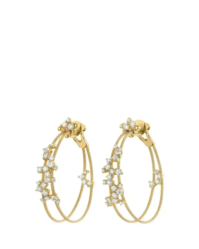 Confetti 18K Diamond Double-Hoop Earrings, 30mm