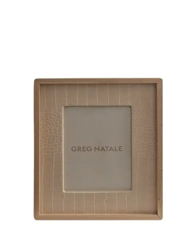 Terreno Wood & Croc-Embossed Vegan Leather Frame, 5" x 7" Terreno Wood & Croc-Embossed Vegan Leather Frame, 5" x 7"