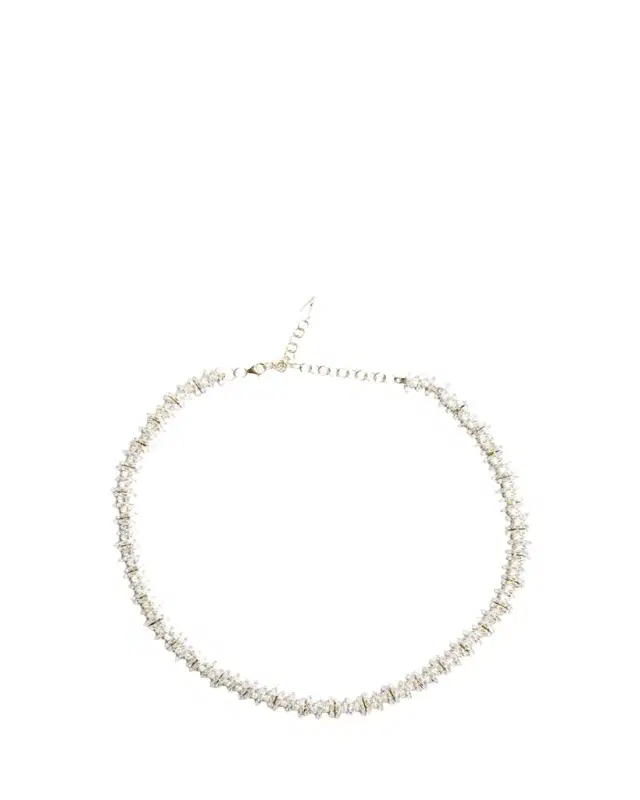 925 Necklace with Crystals, Gold
