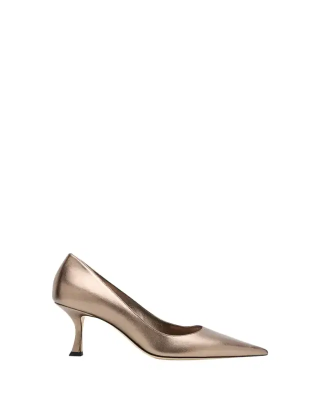 70mm Auria Metallic Leather Pumps