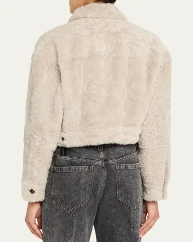 Brunello Cucinelli Lamb Shearling Cropped Jacket | Thumbnail 3 Brunello Cucinelli Lamb Shearling Cropped Jacket | Thumbnail 3