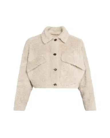 Brunello Cucinelli Lamb Shearling Cropped Jacket | Thumbnail 1 Brunello Cucinelli Lamb Shearling Cropped Jacket | Thumbnail 1