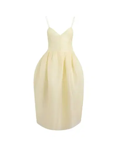 Khaite Colette Silk Organza Sleeveless Fit-And-Flare Midi Dress | Thumbnail 1 Khaite Colette Silk Organza Sleeveless Fit-And-Flare Midi Dress | Thumbnail 1