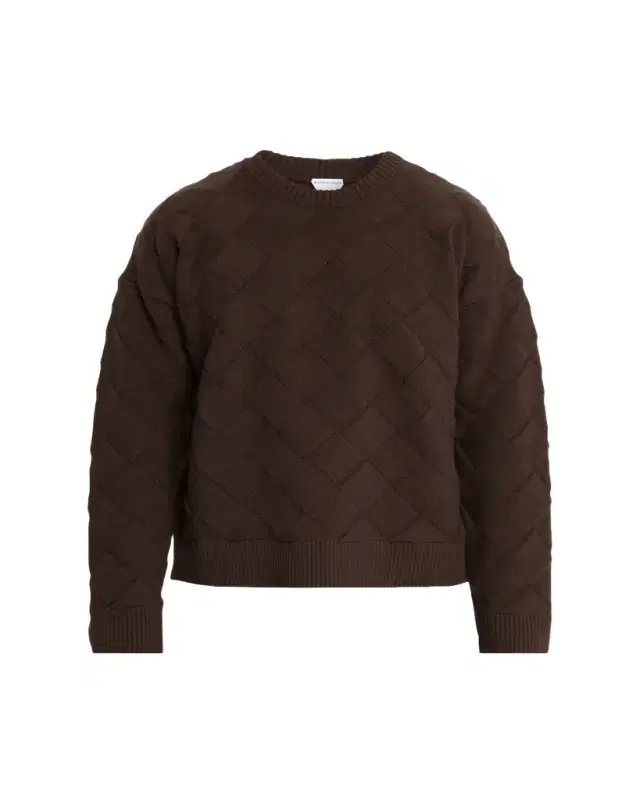 Bottega Veneta Men's Intrecciato Wool Knit Crewneck Sweater