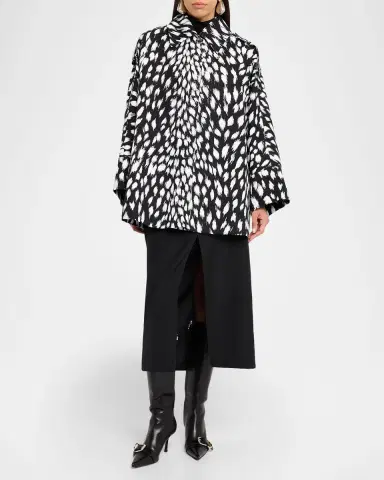 Givenchy Animal Print Cocoon Trench Coat | Thumbnail 6