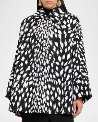 Givenchy Animal Print Cocoon Trench Coat | Thumbnail 8