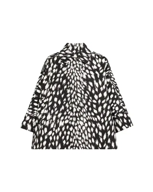 Animal Print Cocoon Trench Coat
