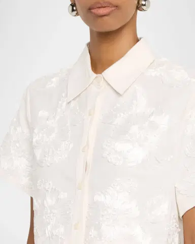 Simkhai Callie Floral Camp Shirt | Thumbnail 9