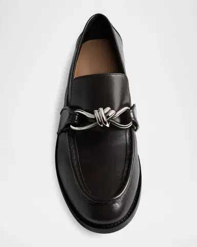 Bottega Veneta Men's Astaire Metallic Knot Napa Loafers | Thumbnail 14
