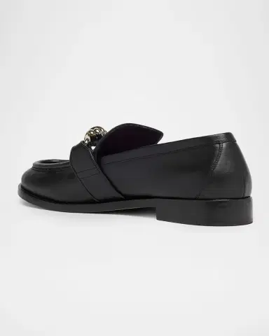Bottega Veneta Men's Astaire Metallic Knot Napa Loafers | Thumbnail 8