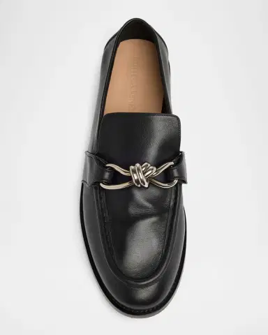 Bottega Veneta Men's Astaire Metallic Knot Napa Loafers | Thumbnail 10