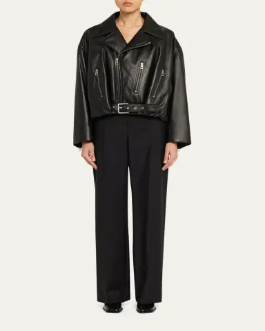 Loewe Short Nappa Lambskin Biker Jacket | Thumbnail 2 Loewe Short Nappa Lambskin Biker Jacket | Thumbnail 2