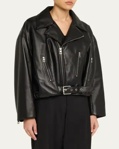 Loewe Short Nappa Lambskin Biker Jacket | Thumbnail 4 Loewe Short Nappa Lambskin Biker Jacket | Thumbnail 4