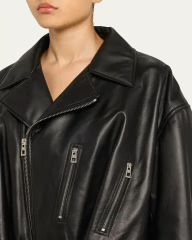 Loewe Short Nappa Lambskin Biker Jacket | Thumbnail 5 Loewe Short Nappa Lambskin Biker Jacket | Thumbnail 5