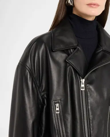 Loewe Short Nappa Lambskin Biker Jacket | Thumbnail 9 Loewe Short Nappa Lambskin Biker Jacket | Thumbnail 9