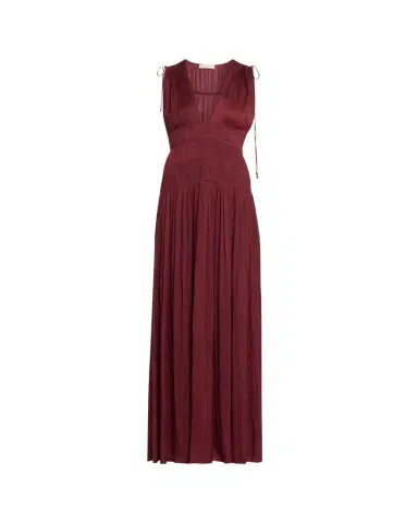 Ulla Johnson Tasneem Pleated Deep-V Satin Gown | Thumbnail 1 Ulla Johnson Tasneem Pleated Deep-V Satin Gown | Thumbnail 1