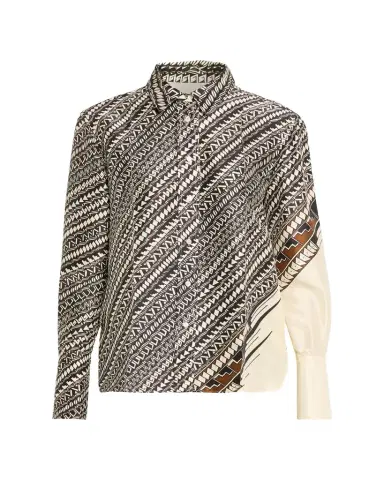 Heirlome x Alex Jurado Geometric Silk Button-Down Shirt | Thumbnail 1