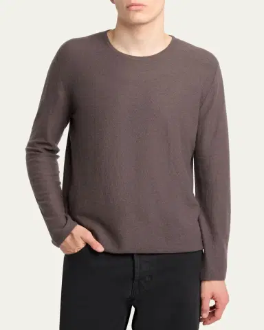 THE ROW Men's Felted Cashmere Crewneck Sweater | Thumbnail 4 THE ROW Men's Felted Cashmere Crewneck Sweater | Thumbnail 4