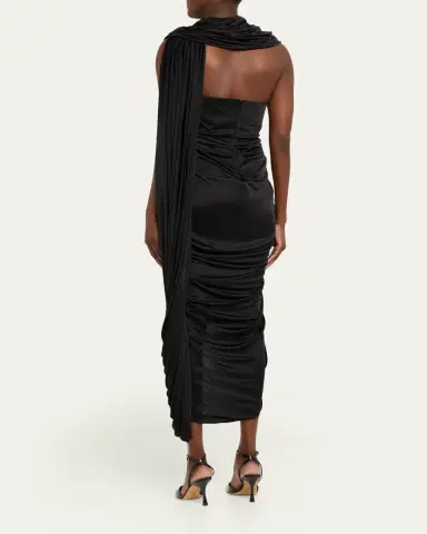 Loewe Draped Asymmetric Looped-Panel Dress | Thumbnail 3 Loewe Draped Asymmetric Looped-Panel Dress | Thumbnail 3