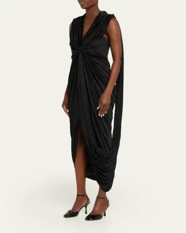 Loewe Draped Asymmetric Looped-Panel Dress | Thumbnail 4 Loewe Draped Asymmetric Looped-Panel Dress | Thumbnail 4