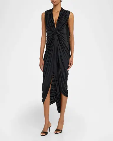 Loewe Draped Asymmetric Looped-Panel Dress | Thumbnail 6 Loewe Draped Asymmetric Looped-Panel Dress | Thumbnail 6