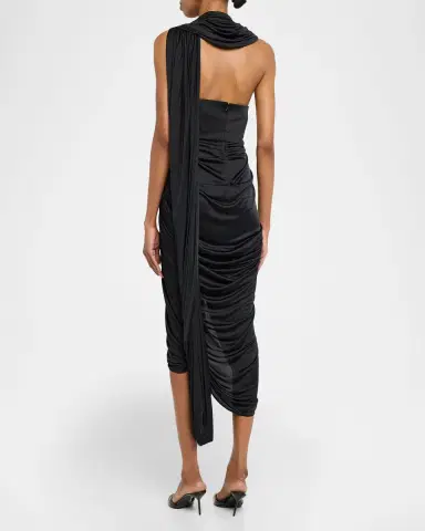 Loewe Draped Asymmetric Looped-Panel Dress | Thumbnail 7 Loewe Draped Asymmetric Looped-Panel Dress | Thumbnail 7