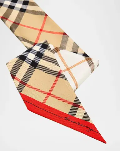 Burberry Skinny Contrast Check Silk Scarf | Thumbnail 2