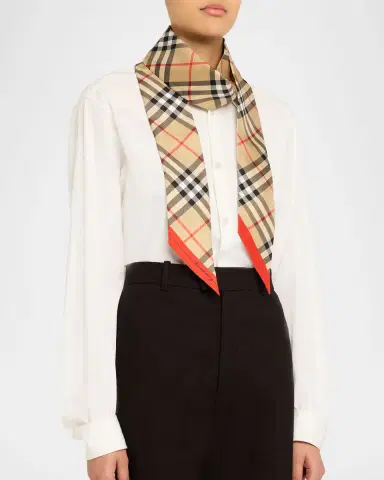 Burberry Skinny Contrast Check Silk Scarf | Thumbnail 3