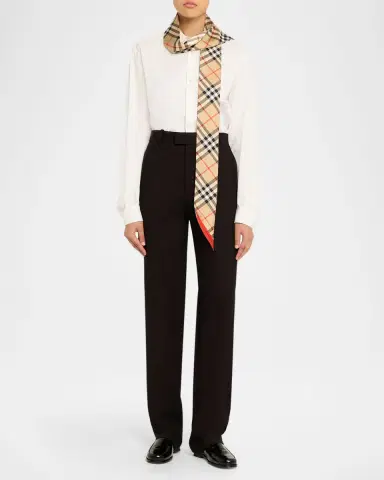 Burberry Skinny Contrast Check Silk Scarf | Thumbnail 4