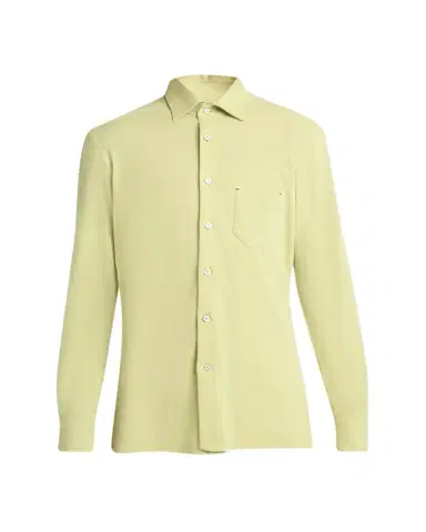 Kiton Men's Pique Button-Down Shirt with Bar Tack Pocket | Thumbnail 1 Kiton Men's Pique Button-Down Shirt with Bar Tack Pocket | Thumbnail 1