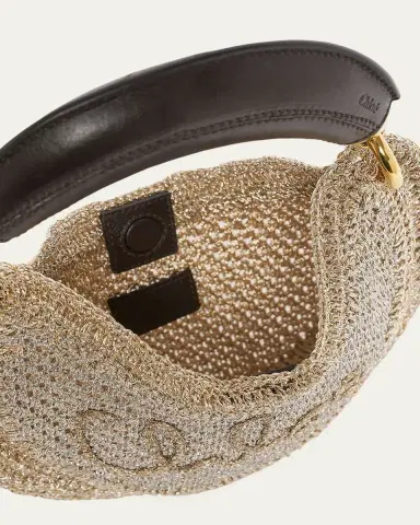 Chloé Summer Banana Mini Hobo Bag in Metallic Crochet | Thumbnail 4 Chloé Summer Banana Mini Hobo Bag in Metallic Crochet | Thumbnail 4