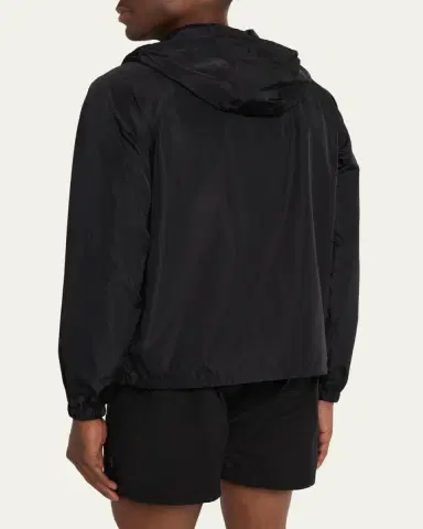 Burberry Men's Check-Tape Nylon Relaxed-Fit Hooded Jacket | Thumbnail 3