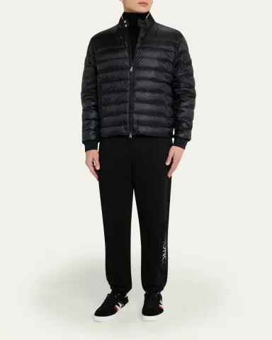Moncler Men's Quilted Nylon Short Down Jacket | Thumbnail 2