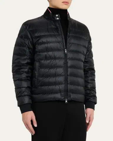 Moncler Men's Quilted Nylon Short Down Jacket | Thumbnail 4