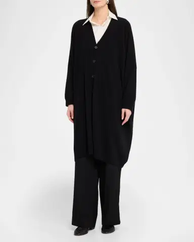 Eskandar Cashmere Wide V Neck Cardigan - 3/4 Length | Thumbnail 13 Eskandar Cashmere Wide V Neck Cardigan - 3/4 Length | Thumbnail 13