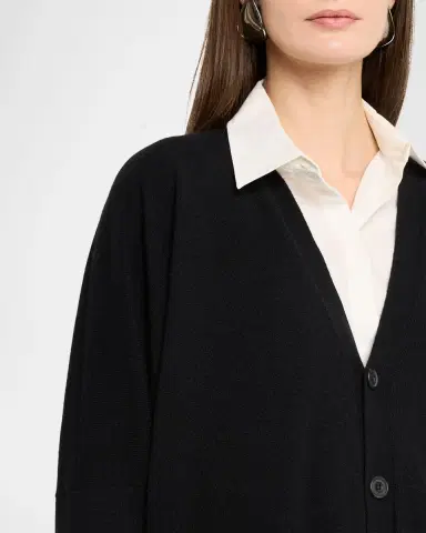 Eskandar Cashmere Wide V Neck Cardigan - 3/4 Length | Thumbnail 14 Eskandar Cashmere Wide V Neck Cardigan - 3/4 Length | Thumbnail 14