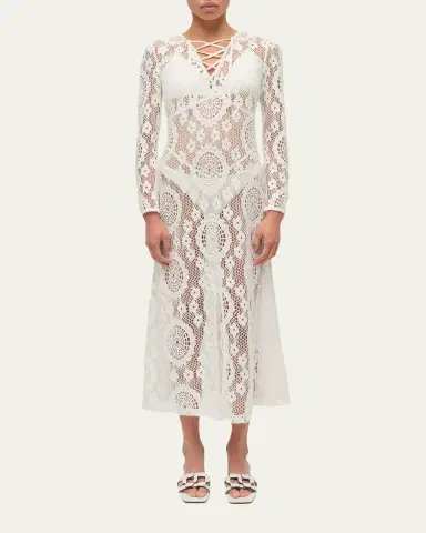 Simkhai Hawthorne Long-Sleeve Lace Dress | Thumbnail 2