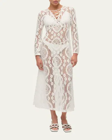 Simkhai Hawthorne Long-Sleeve Lace Dress | Thumbnail 4