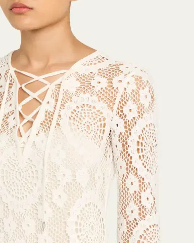 Simkhai Hawthorne Long-Sleeve Lace Dress | Thumbnail 5