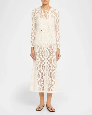 Simkhai Hawthorne Long-Sleeve Lace Dress | Thumbnail 6