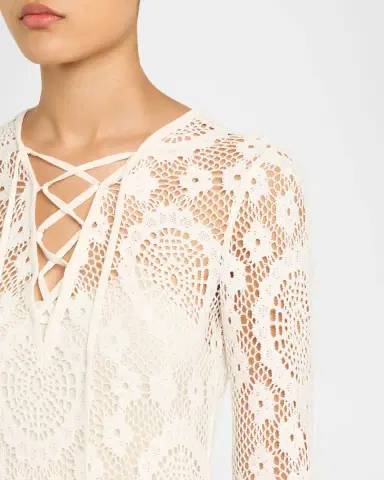 Simkhai Hawthorne Long-Sleeve Lace Dress | Thumbnail 9