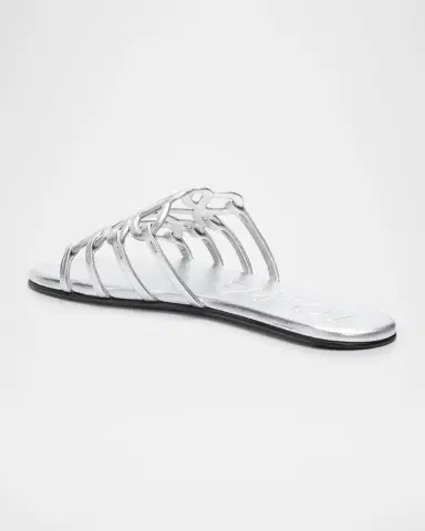 Loewe x Paula's Ibiza Petal Anagram Metallic Leather Slide Sandals | Thumbnail 4 Loewe x Paula's Ibiza Petal Anagram Metallic Leather Slide Sandals | Thumbnail 4