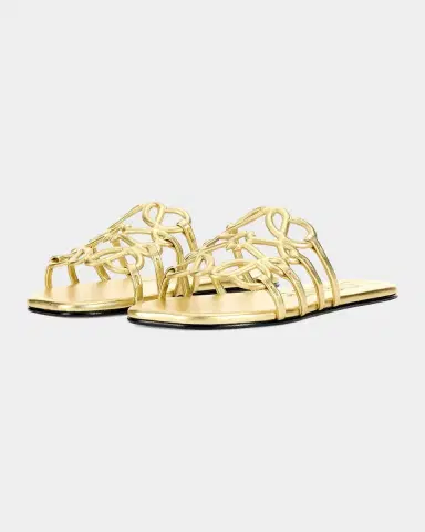 Loewe x Paula's Ibiza Petal Anagram Metallic Leather Slide Sandals | Thumbnail 7 Loewe x Paula's Ibiza Petal Anagram Metallic Leather Slide Sandals | Thumbnail 7