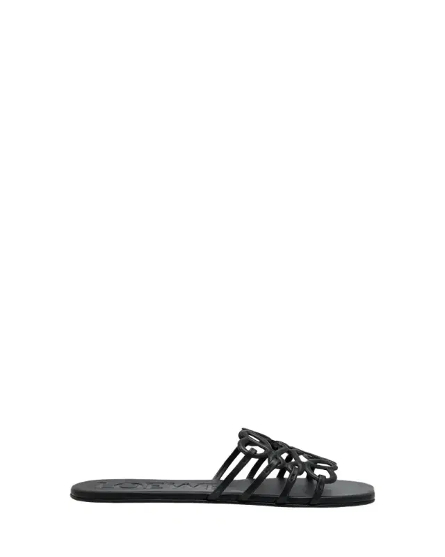 Loewe x Paula's Ibiza Petal Leather Anagram Slide Sandals
