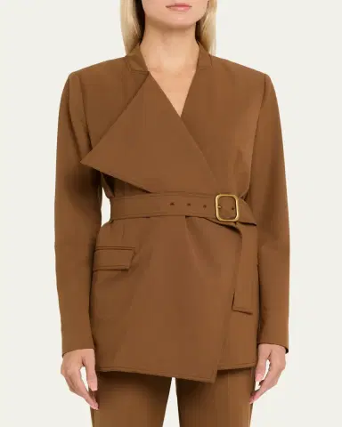 Ulla Johnson Zehra Draped Blazer Jacket With Belt | Thumbnail 4 Ulla Johnson Zehra Draped Blazer Jacket With Belt | Thumbnail 4