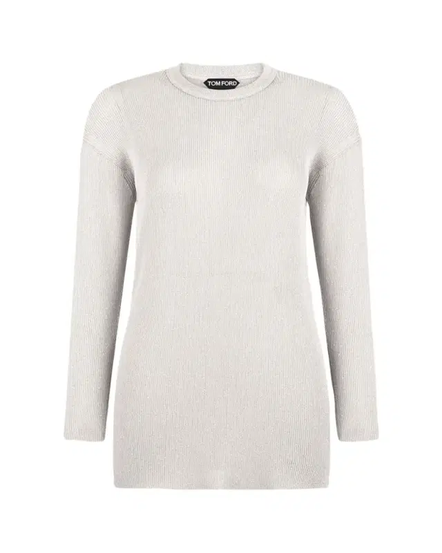 Paillette Rib Knit Tunic Top