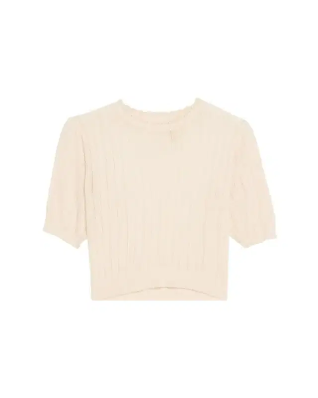 Gemma Puff-Sleeve Pointelle Knit Top